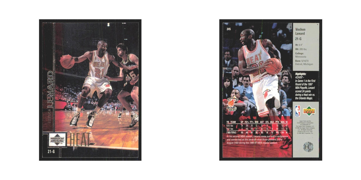 Voshon Lenard 1997 Upper Deck #245 Miami Heat Basketball Card NM