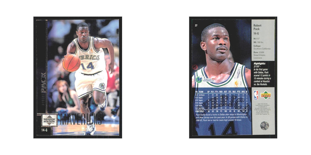 Robert Pack 1997 Upper Deck #27 Dallas Mavericks Basketball Card NM