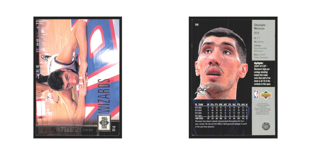 Gheorghe Muresan 1997 Upper Deck #315 Washington Wizards Basketball Card NM