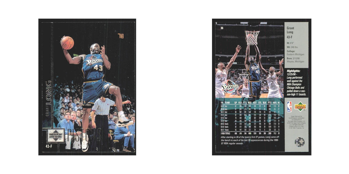 Grant Long 1997 Upper Deck #36 Detroit Pistons Basketball Card NM