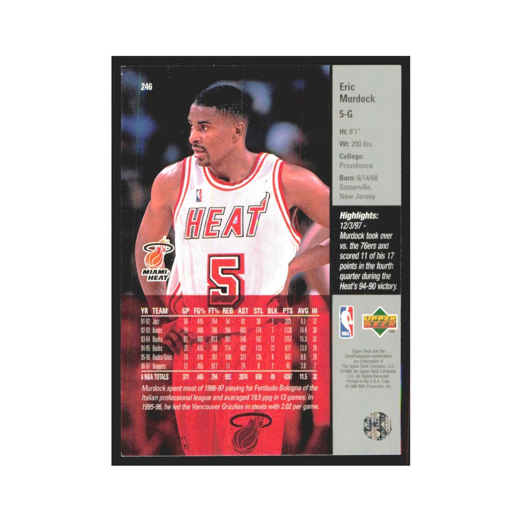 Eric Murdock 1997 Upper Deck #246 Miami Heat Basketball Card NM