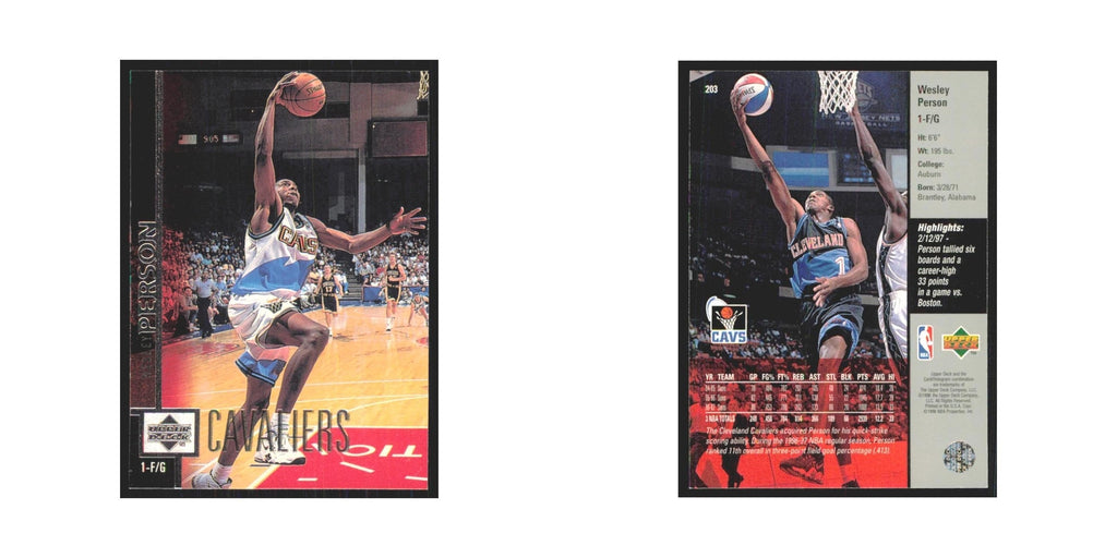Wesley Person 1997 Upper Deck #203 Cleveland Cavaliers Basketball Card NM