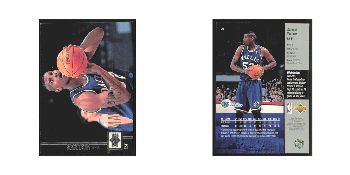 Samaki Walker 1997 Upper Deck #28 Dallas Mavericks Basketball Card NM