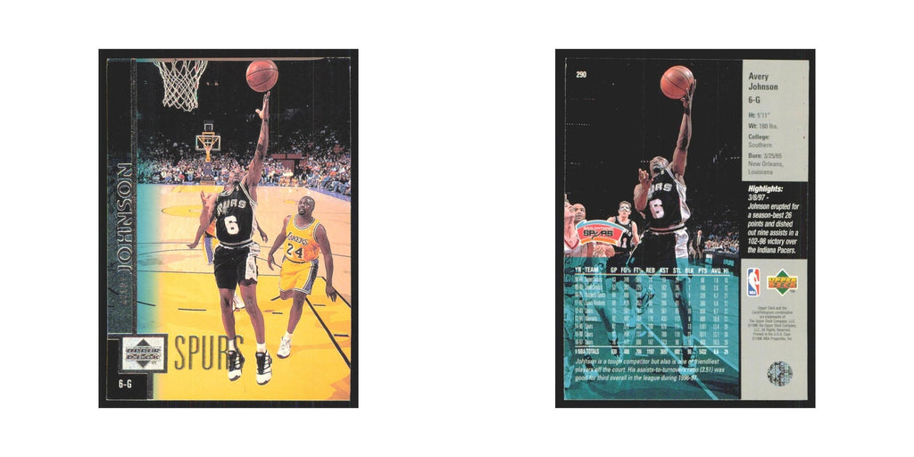 Avery Johnson 1997 Upper Deck #290 San Antonio Spurs Basketball Card NM