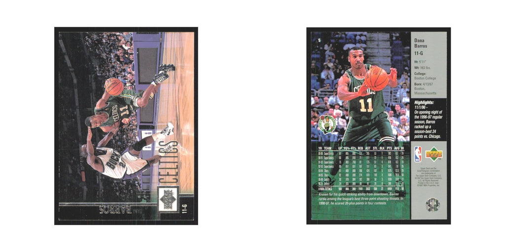 Dana Barros 1997 Upper Deck #5 Boston Celtics Basketball Card NM