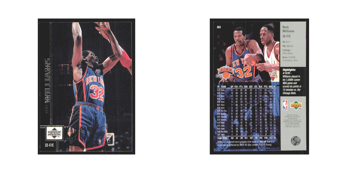 Herb Williams 1997 Upper Deck #263 New York Knicks Basketball Card NM