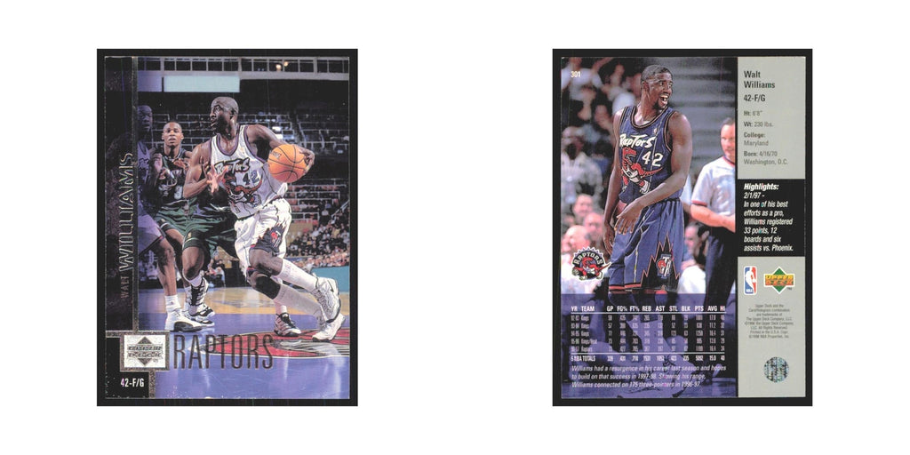 Walt Williams 1997 Upper Deck #301 Toronto Raptors Basketball Card NM