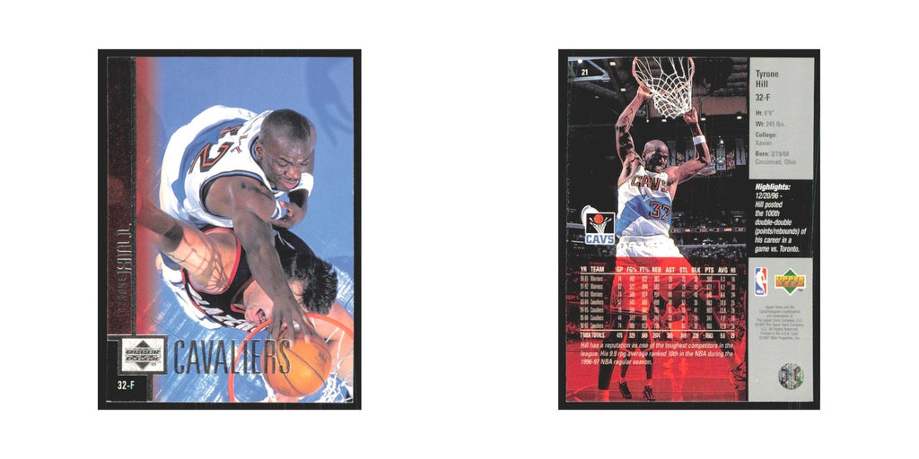 Tyrone Hill 1997 Upper Deck #21 Cleveland Cavaliers Basketball Card NM