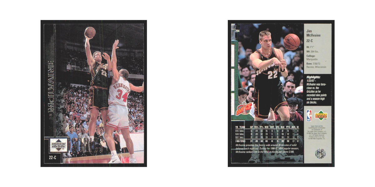 Jim Mcllvaine 1997 Upper Deck #294 Seattle SuperSonics Basketball Card NM