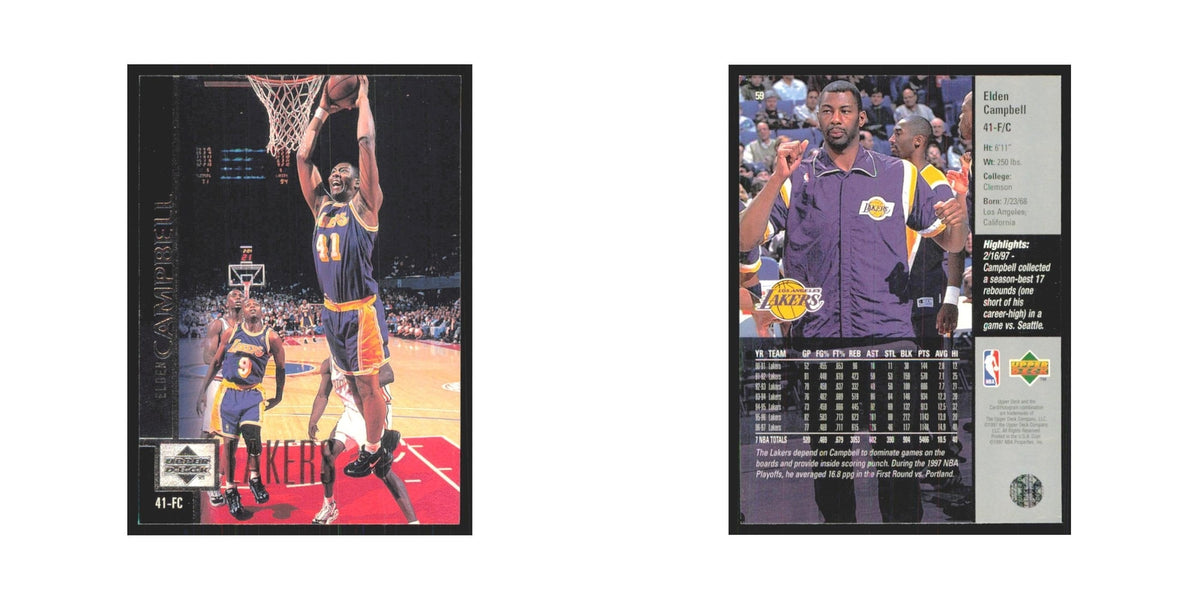 Elden Campbell 1997 Upper Deck #59 Los Angeles Lakers Basketball Card NM