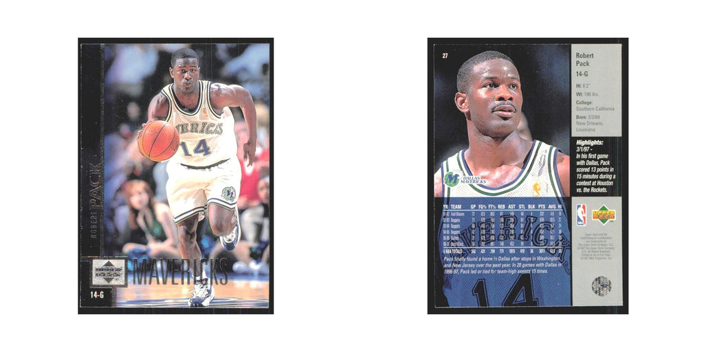 Robert Pack 1997 Upper Deck #27 Dallas Mavericks Basketball Card NM