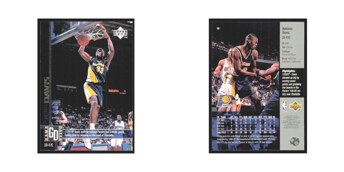Antonio Davis 1997 Upper Deck #49 Indiana Pacers Basketball Card NM