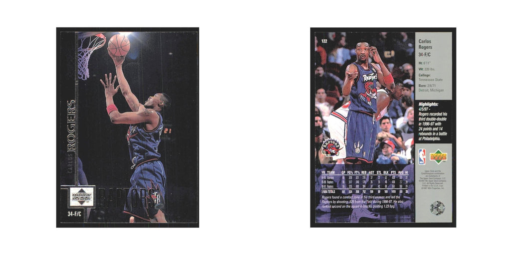 Carlos Rogers 1997 Upper Deck #122 Toronto Raptors Basketball Card NM