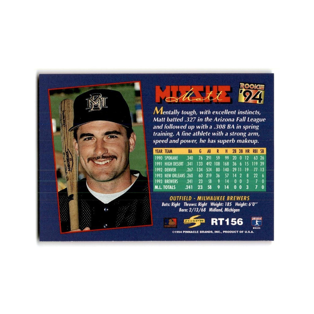 Matt Mieske Rookie 1994 Score Rookie & Traded #RT156 Milwaukee Brewers NM