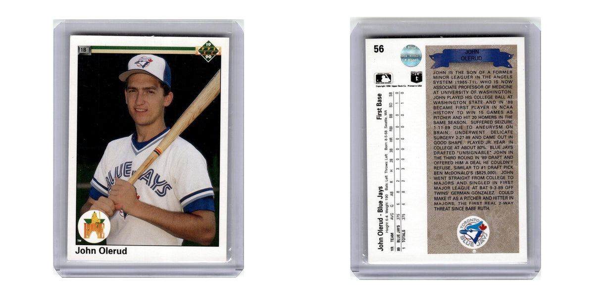 1990 Upper Deck John Olerud RC Blue Jays #56