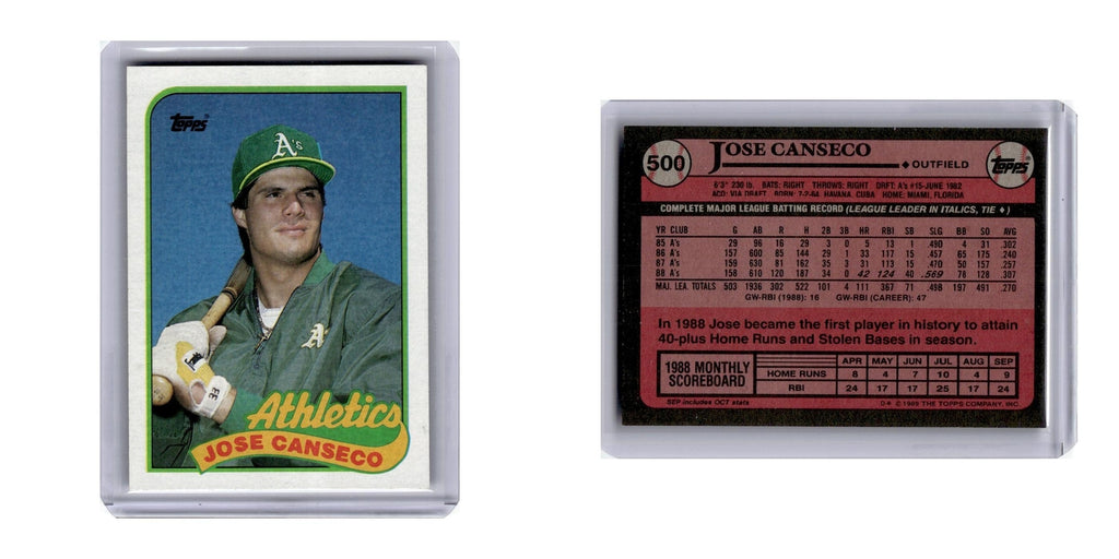 1989 Topps Jose Canseco Athletics #500