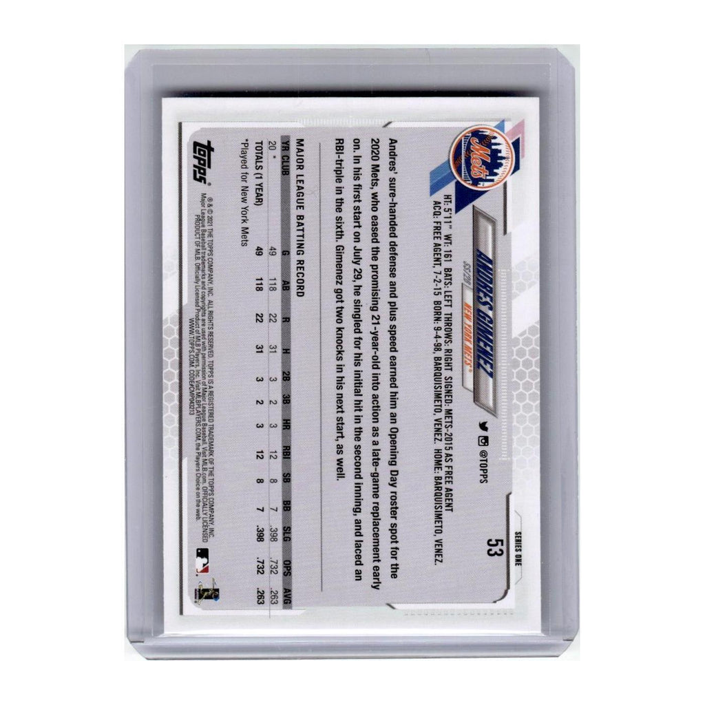 2021 Topps Andres Gimenez Mets #53