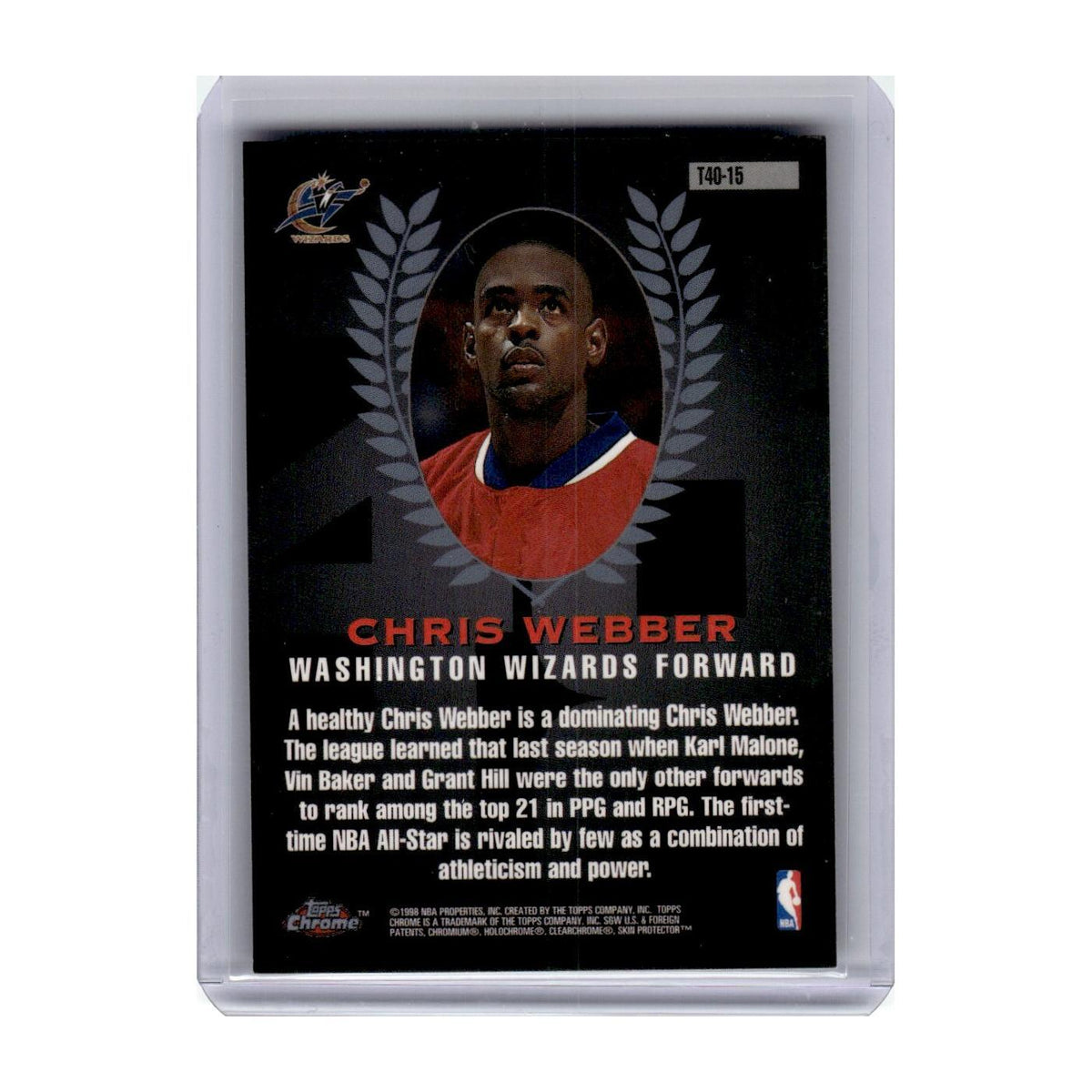 1997 Topps Chrome 40 Chris Webber Wizards #T40-15