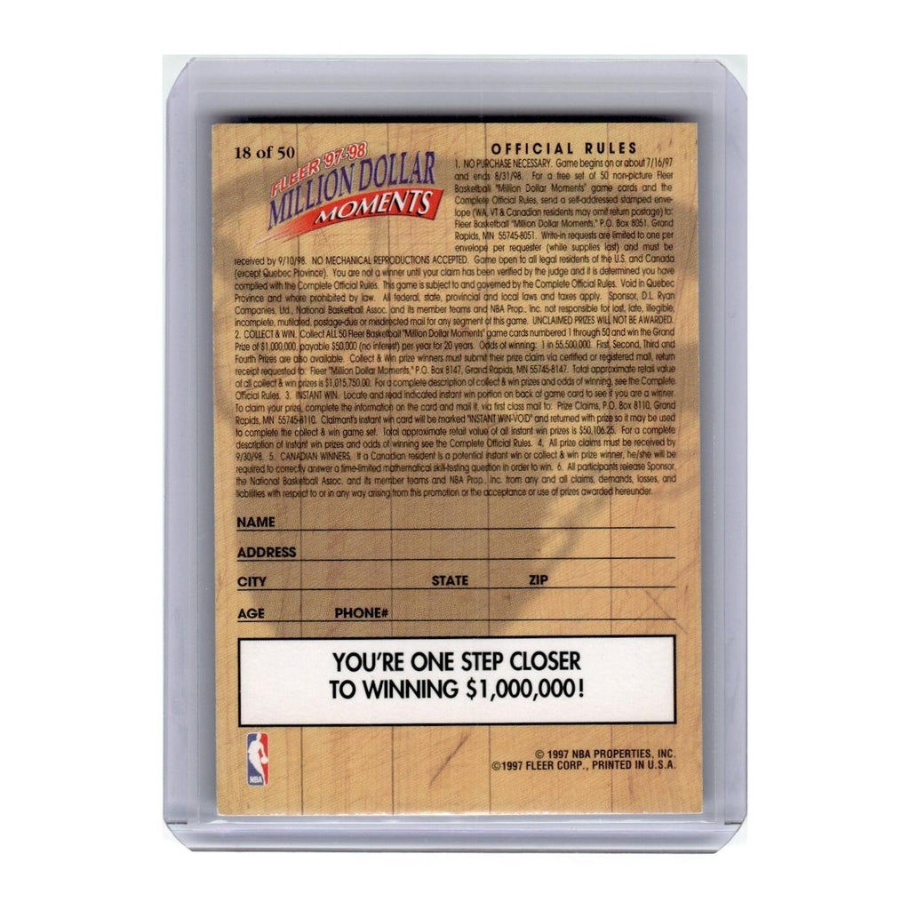 1997 Fleer Million Dollar Moments Alonzo Mourning Heat #18