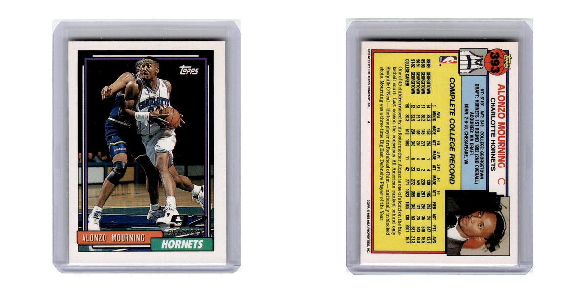 1992 Topps Alonzo Mourning Hornets #393