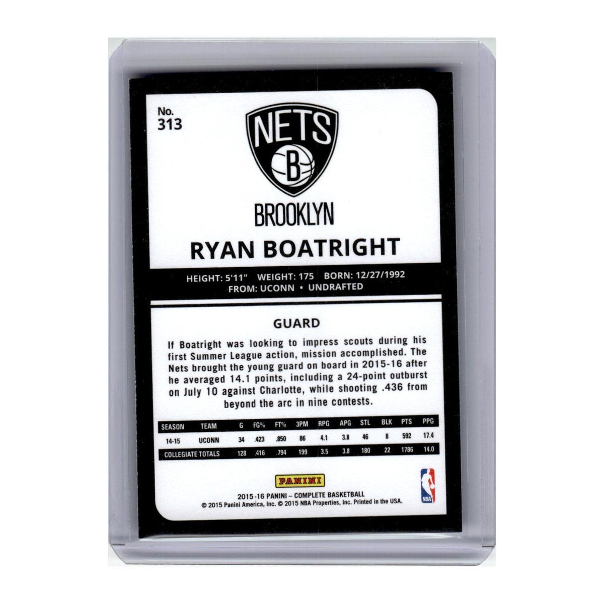 2015 Panini Complete Ryan Boatright Nets #313