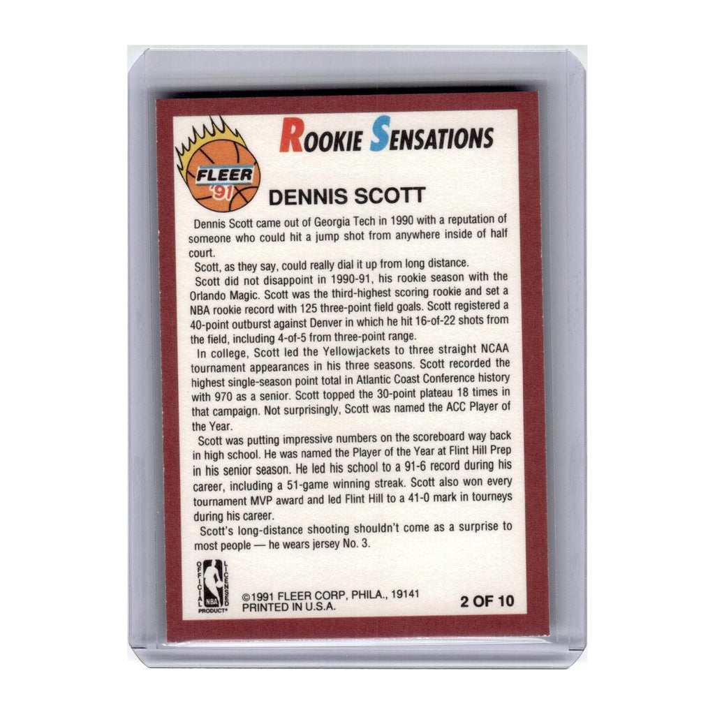 1991 Fleer Rookie Sensations Dennis Scott Magic #2