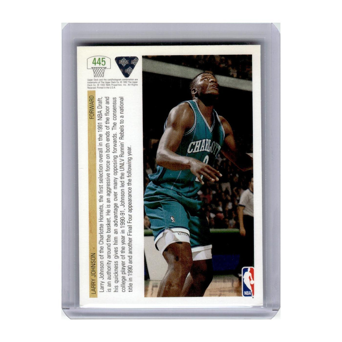 1991 Upper Deck Larry Johnson Hornets #445