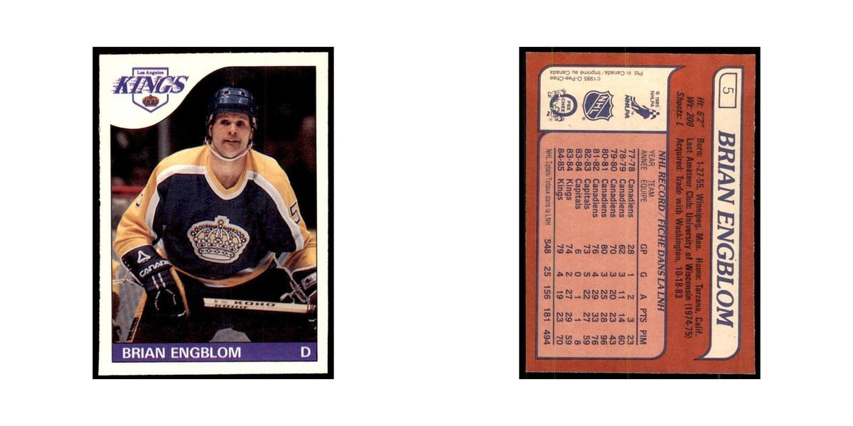 Brian Engblom 1985 O-Pee-Chee #5 Los Angeles Kings Hockey Card NM