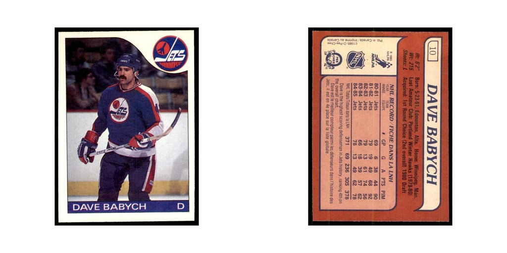 Dave Babych 1985 O-Pee-Chee #10 Winnipeg Jets Hockey Card NM