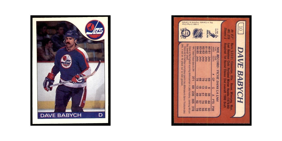 Dave Babych 1985 O-Pee-Chee #10 Winnipeg Jets Hockey Card NM