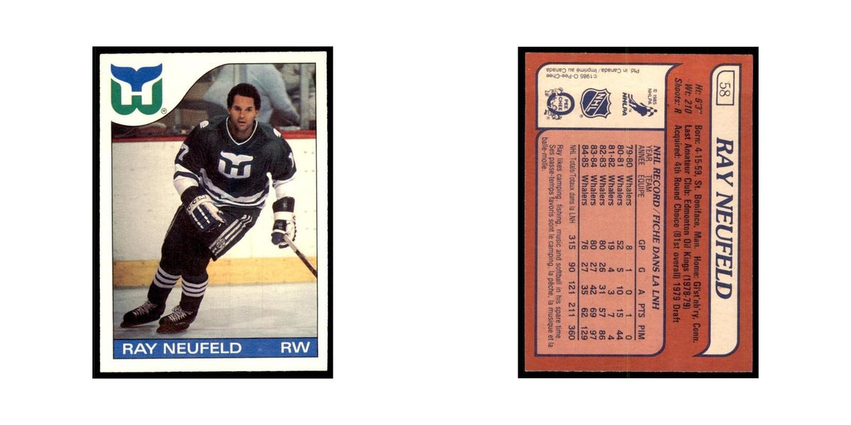 Ray Neufeld 1985 O-Pee-Chee #58 Hartford Whalers Hockey Card NM