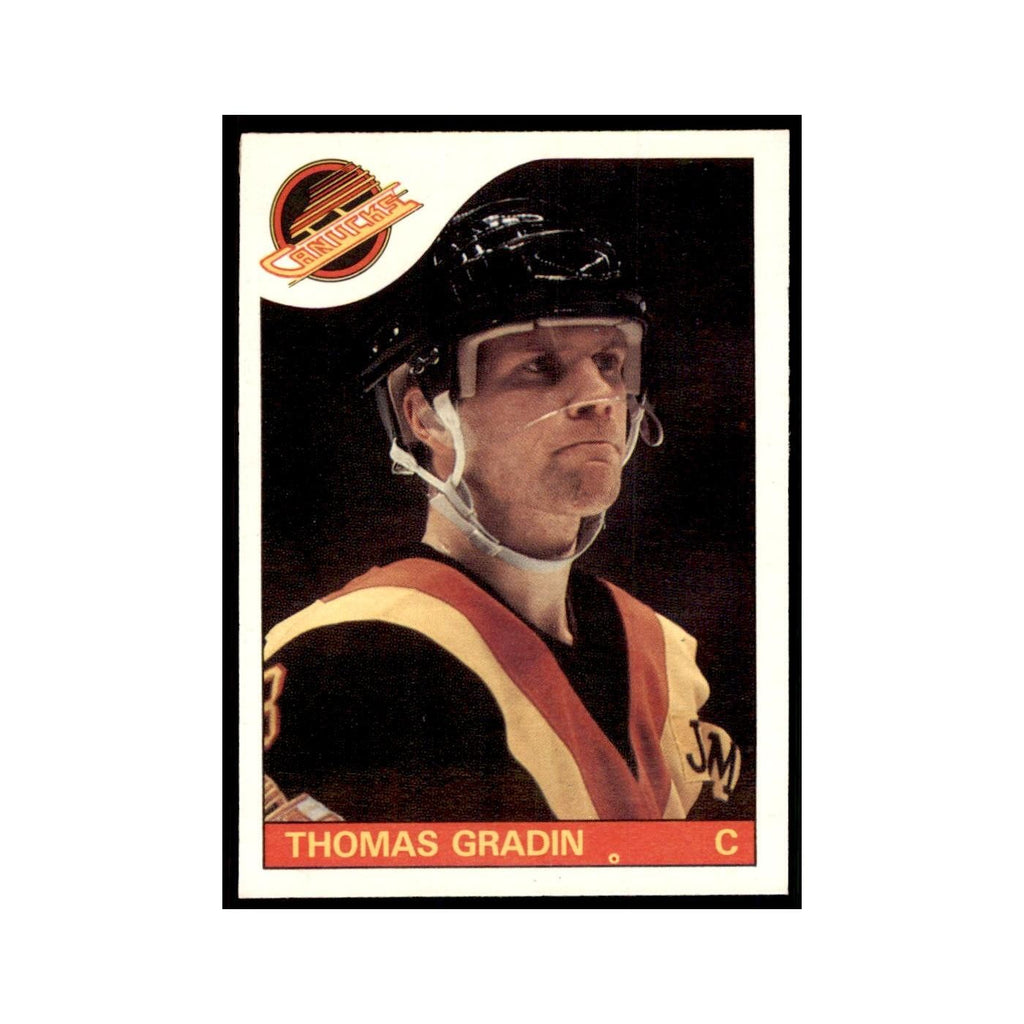 Thomas Gradin 1985 O-Pee-Chee #16 Vancouver Canucks Hockey Card NM