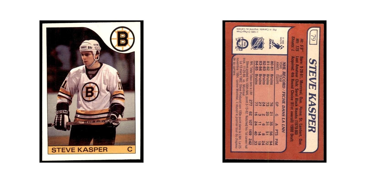 Steve Kasper 1985 O-Pee-Chee #79 Boston Bruins Hockey Card NM