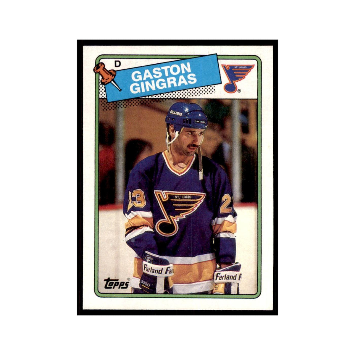 Gaston Gingras 1988 Topps #35 St. Louis Blues Hockey Card NM
