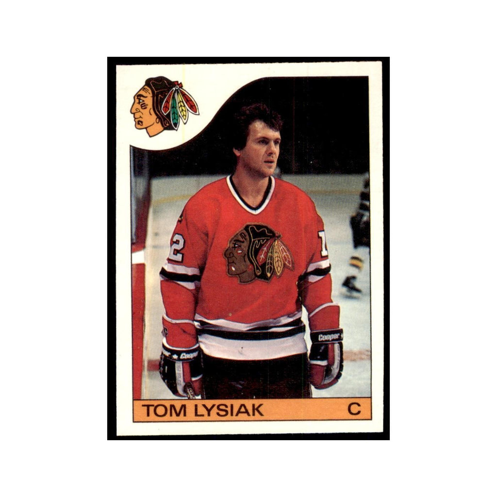 Tom Lysiak 1985 O-Pee-Chee #23 Chicago Blackhawks Hockey Card NM
