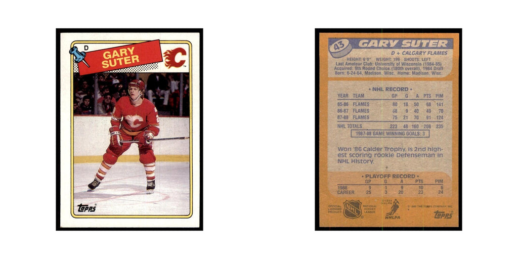 Gary Suter 1988 Topps #43 Calgary Flames Hockey Card NM