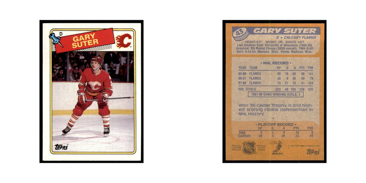 Gary Suter 1988 Topps #43 Calgary Flames Hockey Card NM