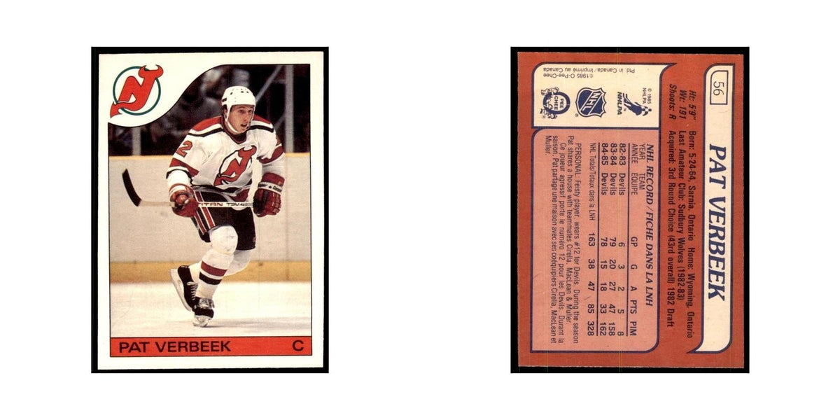 Pat Verbeek 1985 O-Pee-Chee #56 New Jersey Devils Hockey Card NM