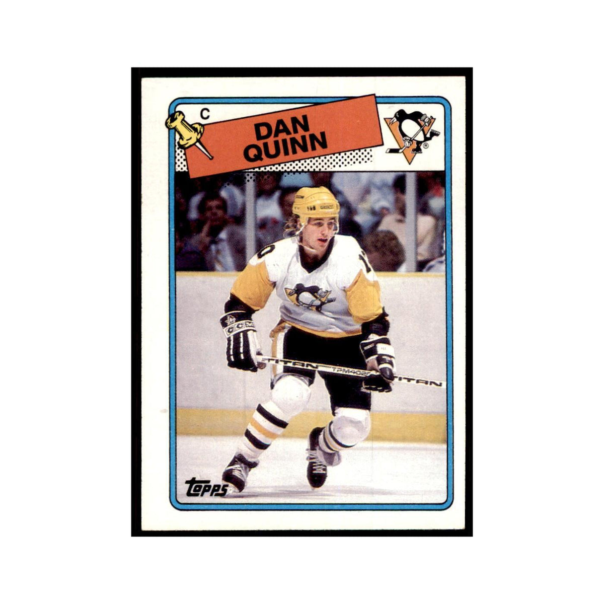 Dan Quinn 1988 Topps #41 Pittsburgh Penguins Hockey Card NM