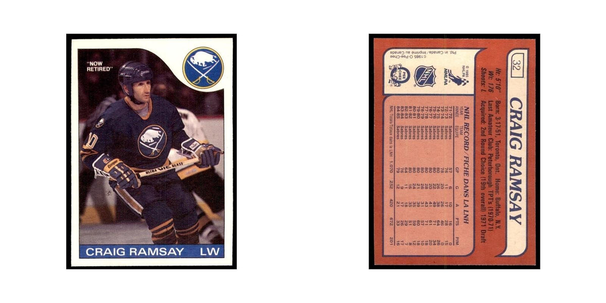 Craig Ramsay 1985 O-Pee-Chee #32 Buffalo Sabres Hockey Card NM