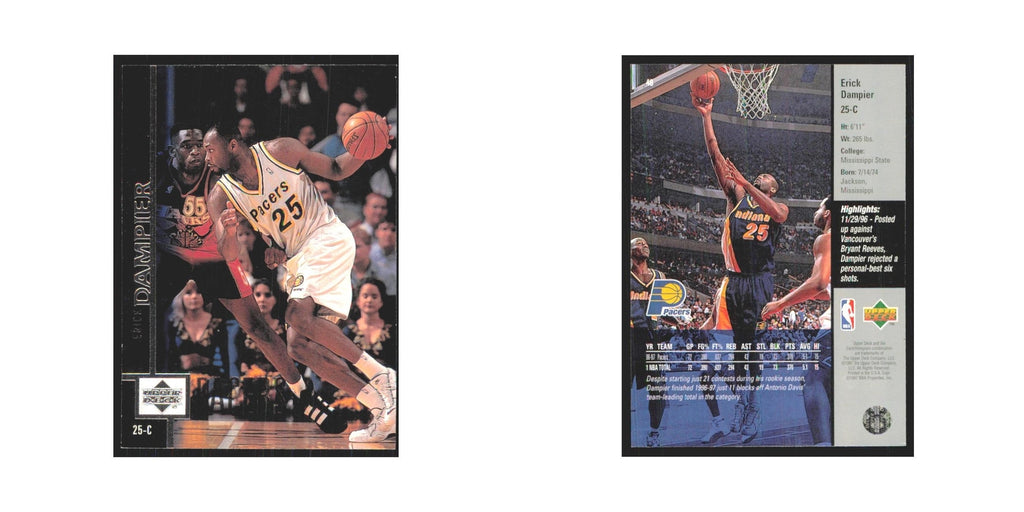 Erick Dampier 1997 Upper Deck #25 Indiana Pacers Basketball Card NM