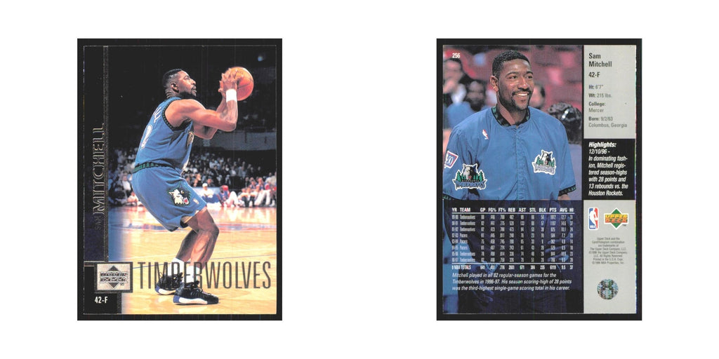 Sam Mitchell 1997 Upper Deck #256 Minnesota Timberwolves Basketball Card NM
