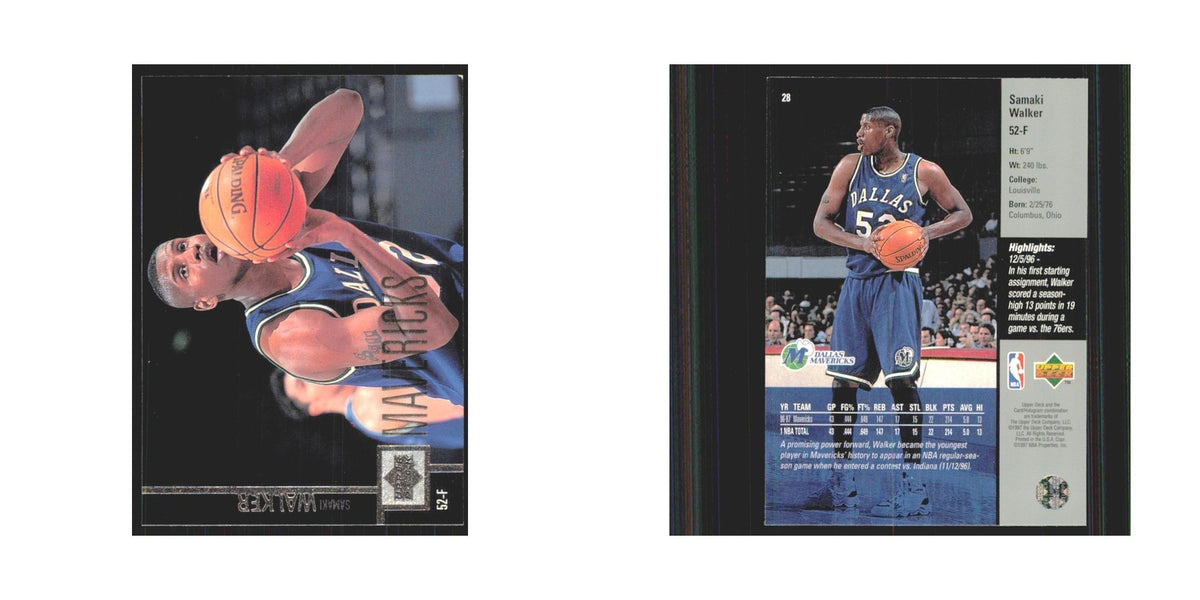 Samaki Walker 1997 Upper Deck #28 Dallas Mavericks Basketball Card NM