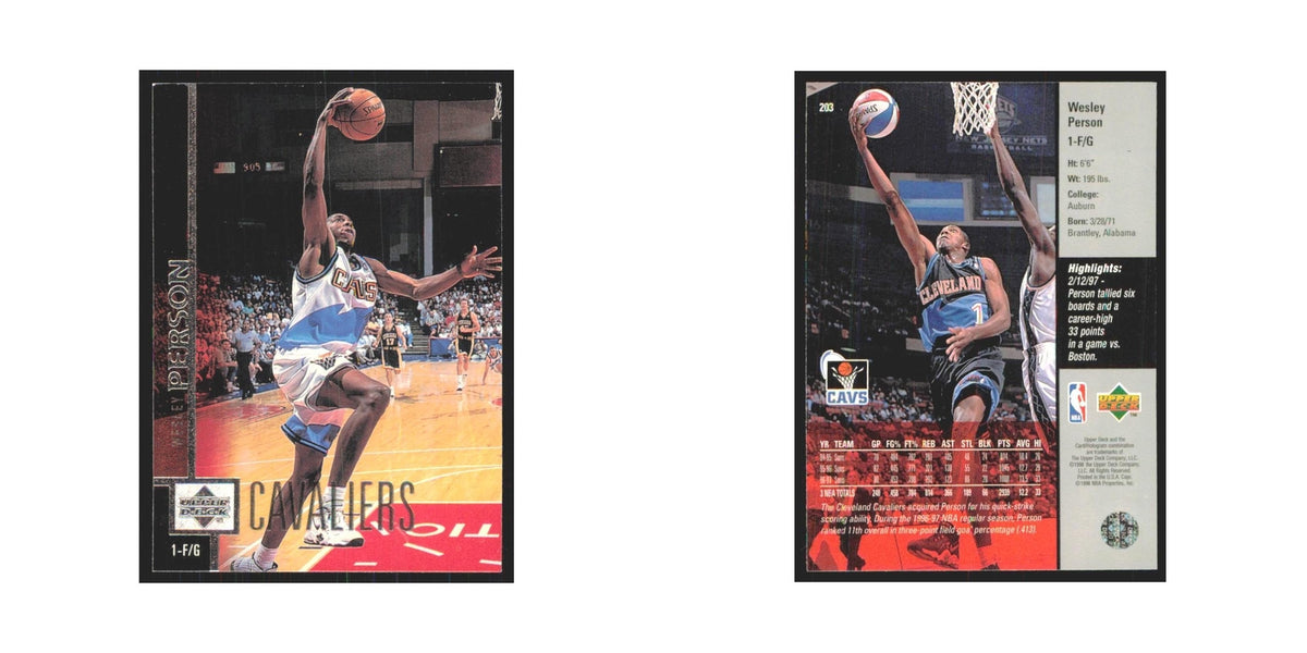 Wesley Person 1997 Upper Deck #203 Cleveland Cavaliers Basketball Card NM