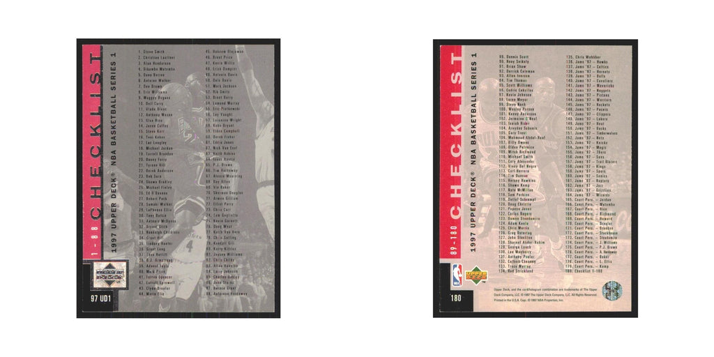 Checklsit 1997 Upper Deck #180 Basketball Card NM
