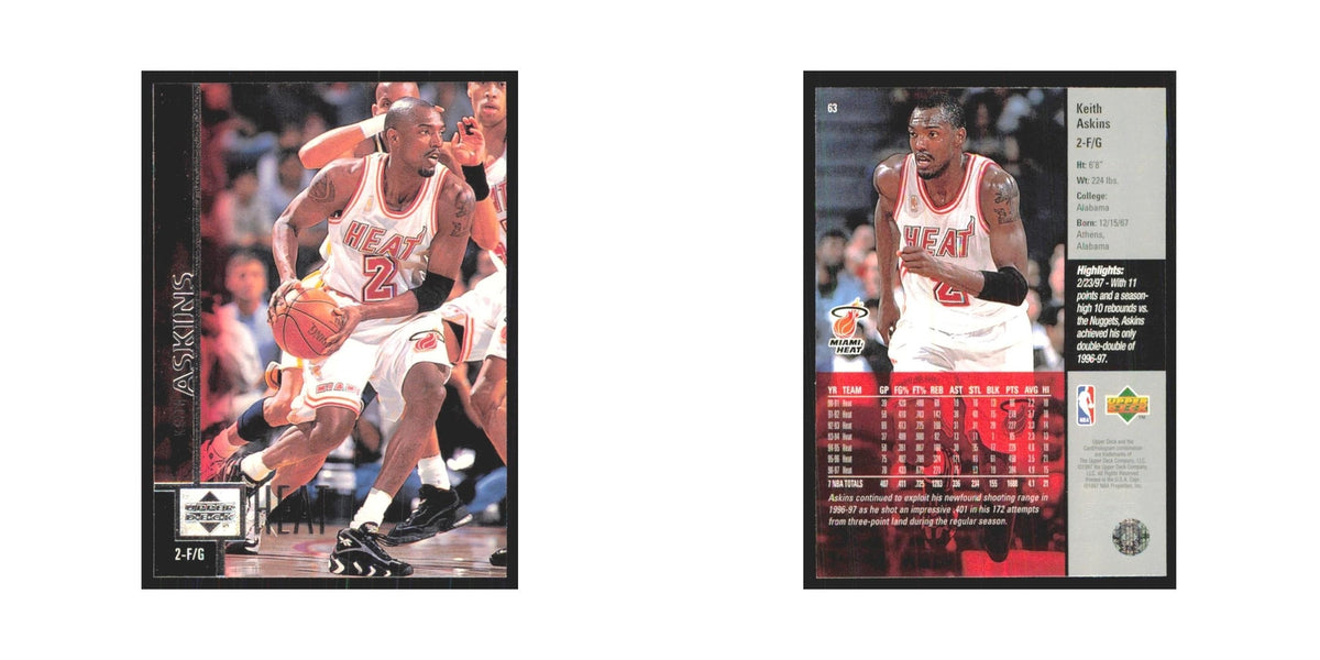 Keith Askins 1997 Upper Deck #63 Miami Heat Basketball Card NM