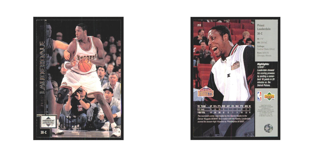 Priest Lauderdale 1997 Upper Deck #213 Denver Nuggets Basketball Card NM