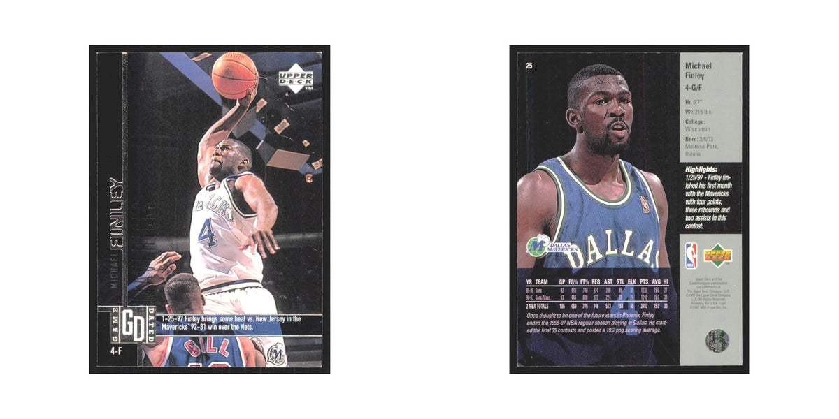 Michael Finley 1997 Upper Deck #25 Dallas Mavericks Basketball Card NM