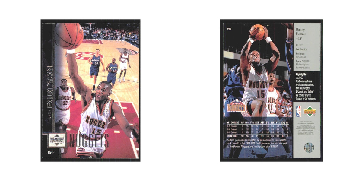 Danny Fortson 1997 Upper Deck #209 Denver Nuggets Basketball Card NM