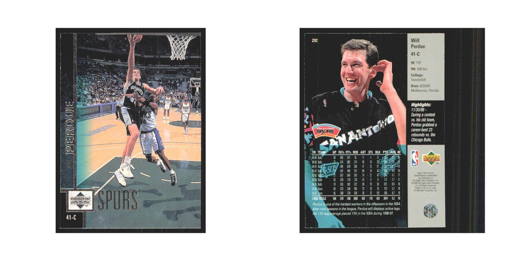 Will Perdue 1997 Upper Deck #292 San Antonio Spurs Basketball Card NM